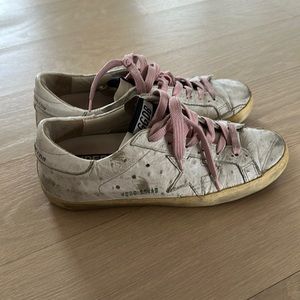 Golden Goose Distressed Ostrich Superstar Sneakers